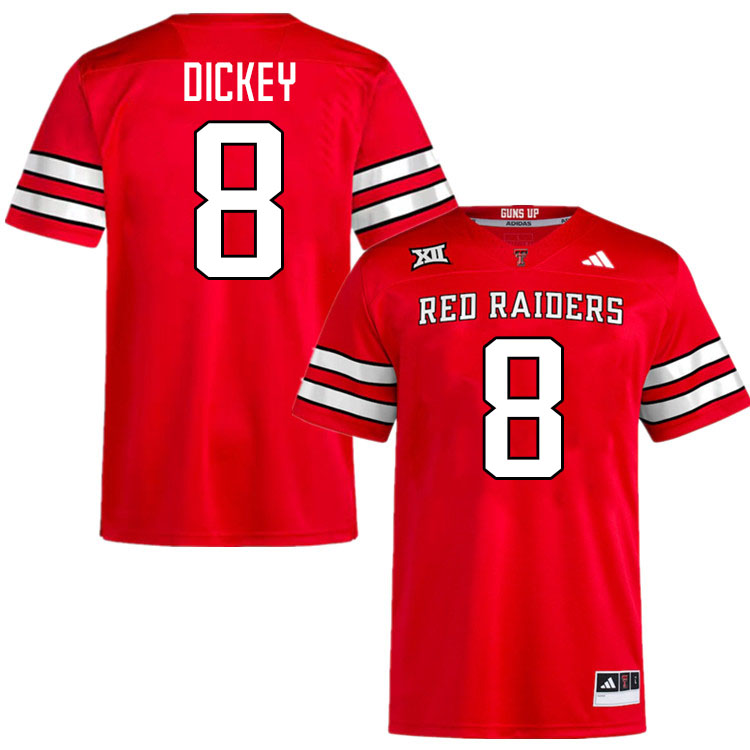 #8 Cameron Dickey Texas Tech Red Raiders Jerseys College Football Uniforms Stitched-Red #8 Cameron Dickey Texas Tech Red Raiders Jerseys College Football Uniforms Stitched-Red